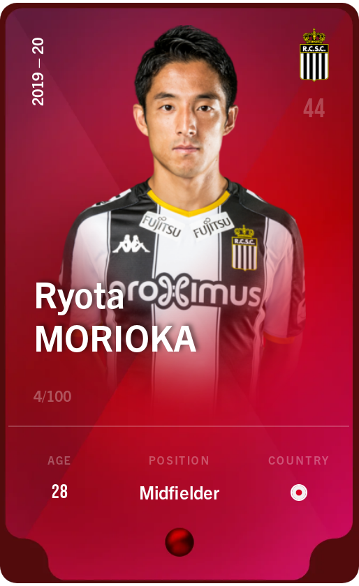 Sorare - Sorare Official - Ryota Morioka 2019-20 • Rare 4/100 - NFT # 82594642747347964492717005953086695720821871966961459190152443616017809477845