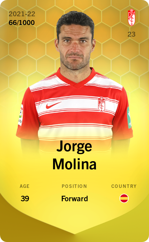 Sorare - Sorare Official - Jorge Molina 2021-22 • Limited 66/1000 - NFT # 88770341440738187483506755573929849331556297225234244362963636923927143958059