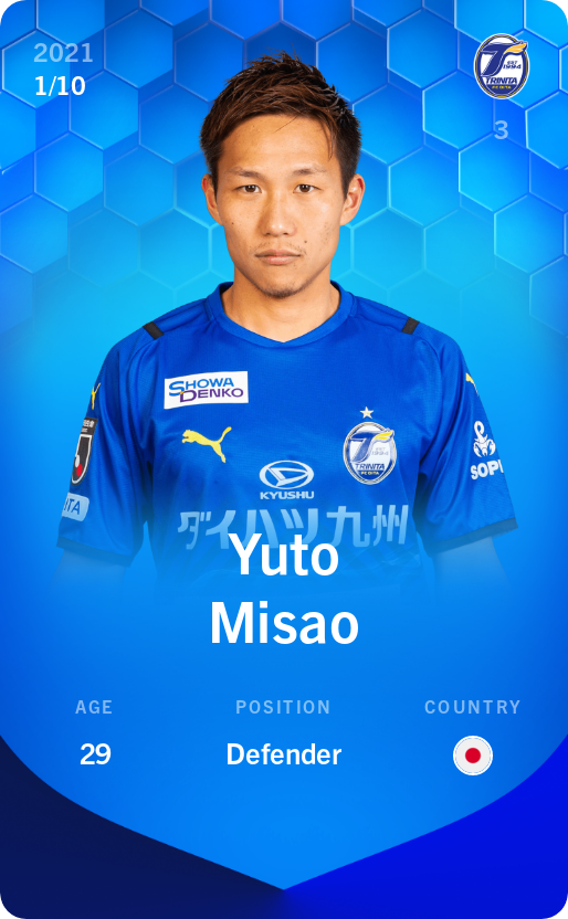 Sorare - Sorare Official - Yuto Misao 2021-22 • Super Rare 1/10 - NFT # 64908396152094967806899430804516044189027803263387926655020006215747982535102