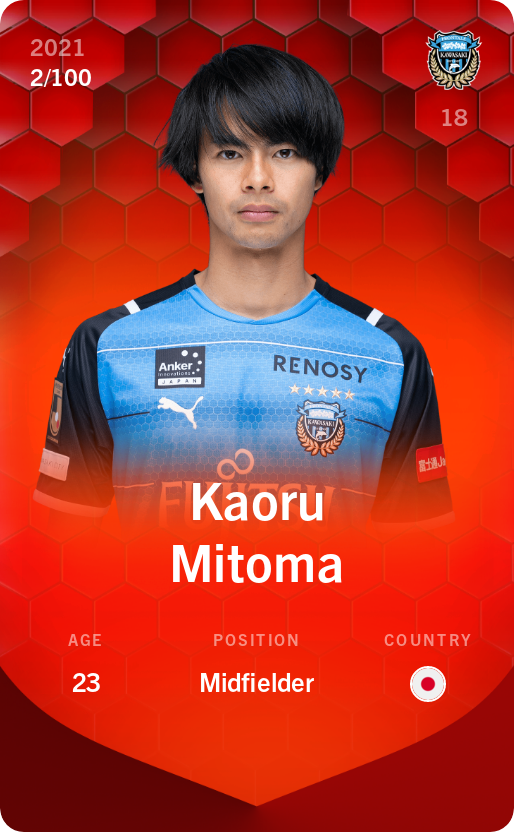 Sorare - Sorare Official - Kaoru Mitoma 2021-22 • Rare 2/100 - NFT # 105527698743604293733174739823487770008463267896965515382241944139211015198518