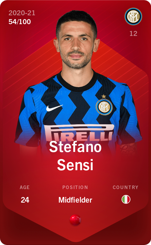 Sorare - Sorare Official - Stefano Sensi 2020-21 • Rare 54/100 - NFT # 35885999247141987488646886153300662273407373221178691935977994483651588362032