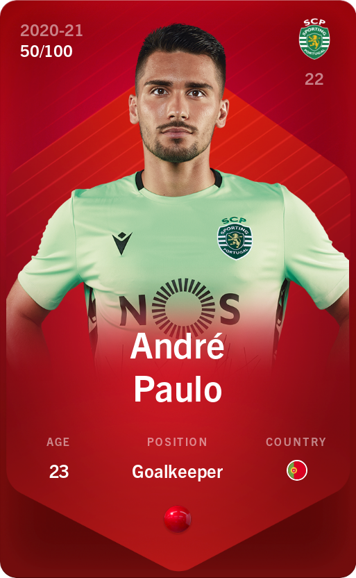 Sorare - Sorare Official - André Paulo 2020-21 • Rare 50/100 - NFT # 23474640717665994134531992031154463707859517132638422131691988315321906681434