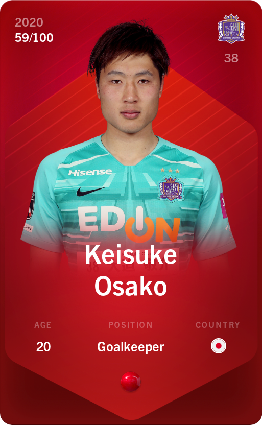Sorare - Sorare Official - Keisuke Osako 2020-21 • Rare 59/100 - NFT # 17727315692908073993955107465397282874594506924461448457188465521403989611487