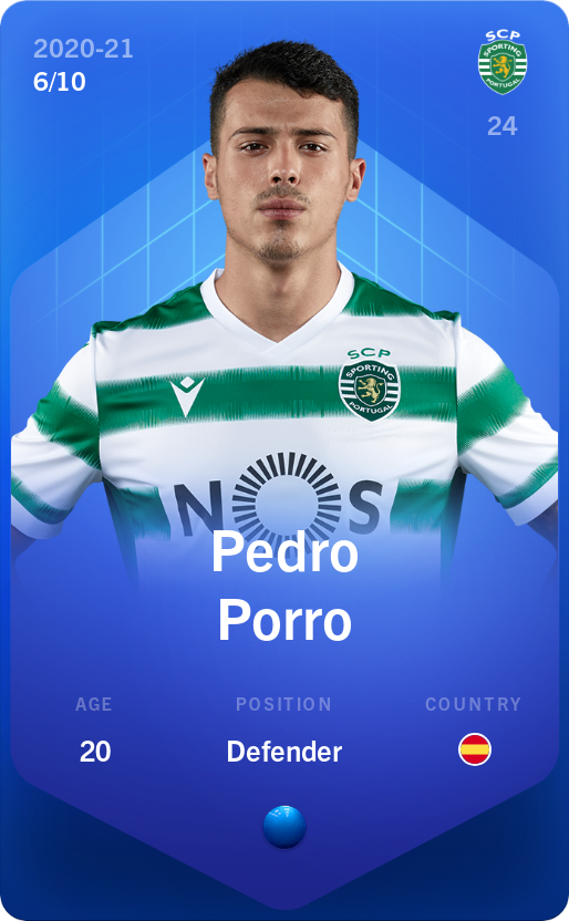 Sorare - Sorare Official - Pedro Porro 2020-21 • Super Rare 6/10 - NFT # 64855647233412689858729121063119007899301463261697284161218743389909350123521