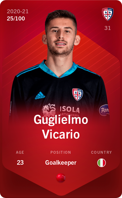 Sorare - Sorare Official - Guglielmo Vicario 2020-21 • Rare 25/100 - NFT # 42543765217298233629636762402655774045966850314691195847725228147272256810466