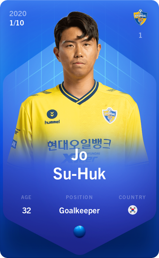 Sorare - Sorare Official - Jo Su-Huk 2020-21 • Super Rare 1/10 - NFT # 72306278430600477175540695979495182181539148976993807855096591717695443253121