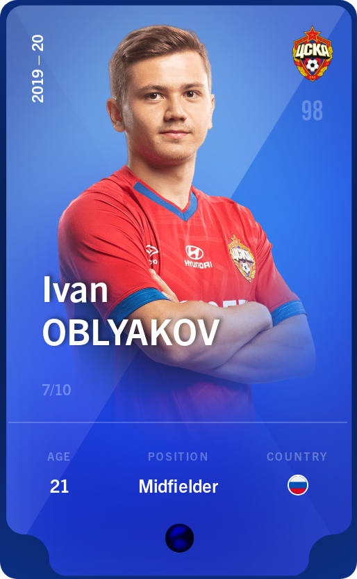 Sorare - Sorare Official - Ivan Oblyakov 2019-20 • Super Rare 7/10 - NFT # 78682511871657737175907753758381114100257065947380268591744951350818111166417