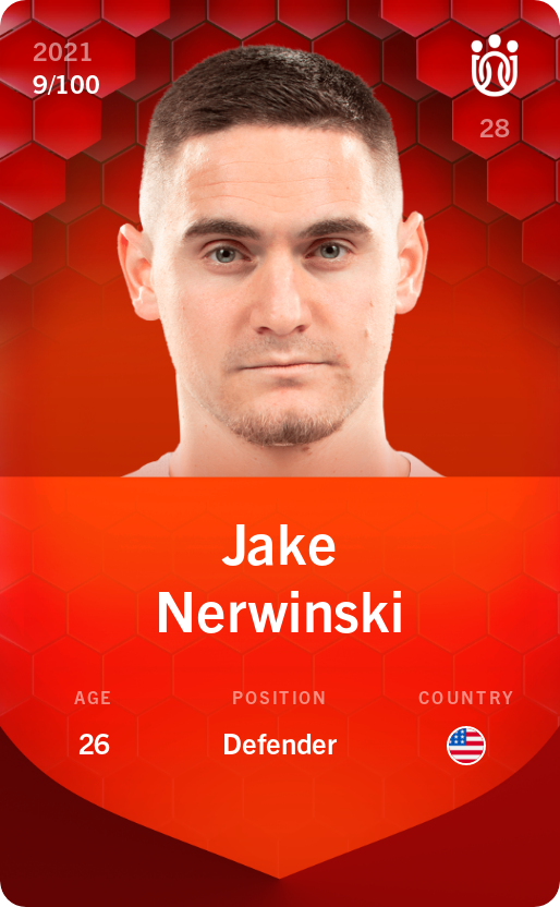 Sorare - Sorare Official - Jake Nerwinski 2021-22 • Rare 9/100 - NFT # 89010163370925918646076810235787290400425106973223365351312808070634889282638