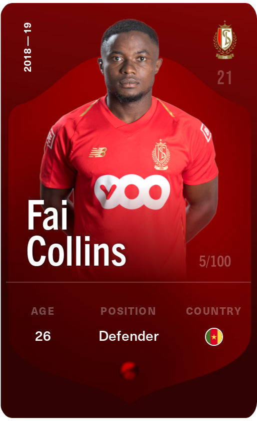 Sorare - Sorare Official - Fai Collins 2018-19 • Rare 5/100 - NFT # 11743372720260604216811573586280826703999637935782302323390956725156834126548