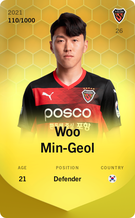 Sorare - Sorare Official - Woo Min-Geol 2021-22 • Limited 110/1000 - NFT # 66256905369286207706972837115470508821581683380168046733261332149142255446227