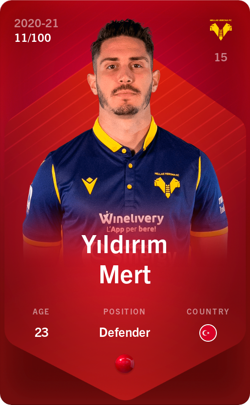 Sorare - Sorare Official - Yıldırım Mert 2020-21 • Rare 11/100 - NFT # 98085403555051616855201428539267152995017161676782413179534227511961660857868