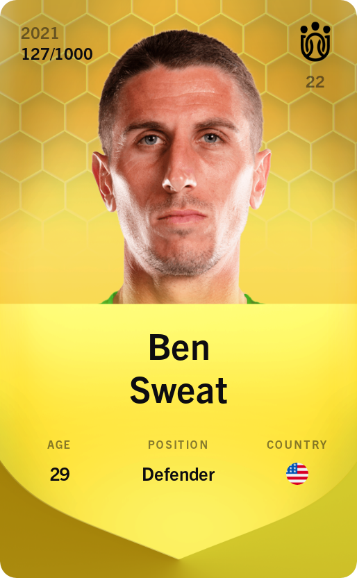 Sorare - Sorare Official - Ben Sweat 2021-22 • Limited 127/1000 - NFT # 98316644036866224106703432783367714014407177265164312864151324940341209443756