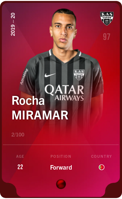 Sorare - Sorare Official - Rocha Miramar 2019-20 • Rare 2/100 - NFT # 34106207645114179035981184523601130217006821932556920537840917508767782772491