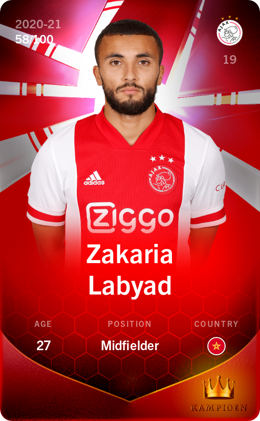 Sorare - Sorare Official - Zakaria Labyad 2020-21 • Rare 58/100 - NFT # 2881246507079537131969292053154717477481675670306362871146608202012692707088