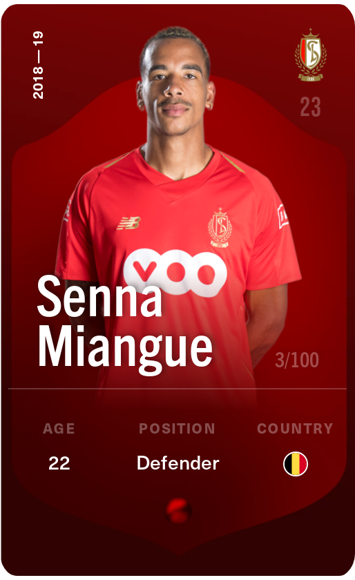 Sorare - Sorare Official - Senna Miangue 2018-19 • Rare 3/100 - NFT # 58292843200489971104993936623352748513574586658096211004692722246577740692583