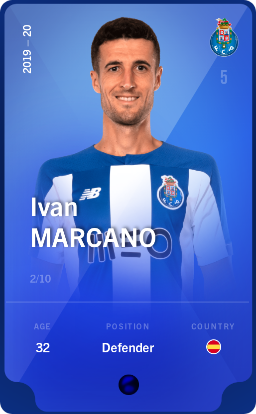 Sorare - Sorare Official - Ivan Marcano 2019-20 • Super Rare 2/10 - NFT # 96684073677962137601173142484558733369481829096904084093539369372602618308852