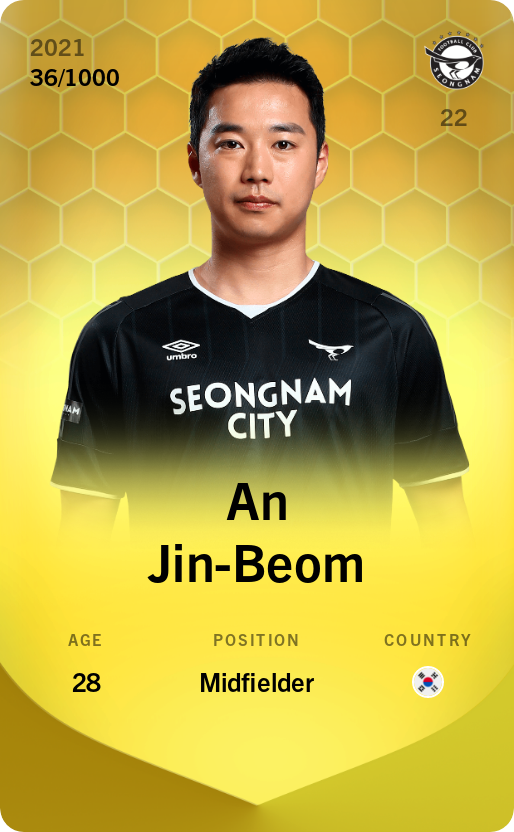 Sorare - Sorare Official - An Jin-Beom 2021-22 • Limited 36/1000 - NFT # 35603015499947100090203024163508756783849185546154738523280239565742113332795