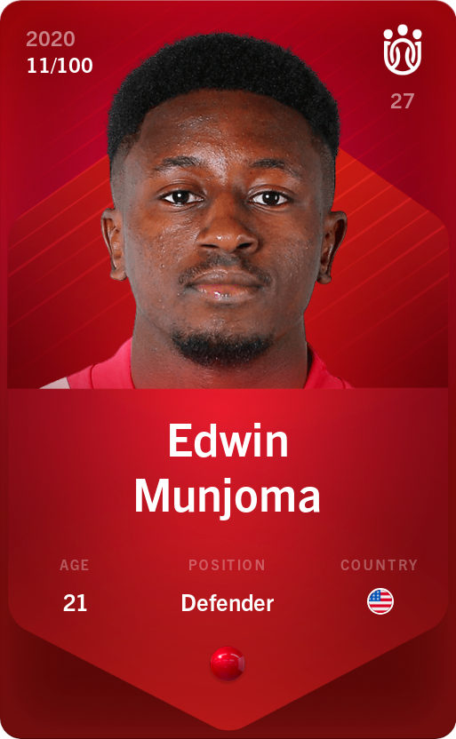 Sorare - Sorare Official - Edwin Munjoma 2020-21 • Rare 11/100 - NFT # 21353052179335017767603090690961997682220613375781323269518231071100087444365
