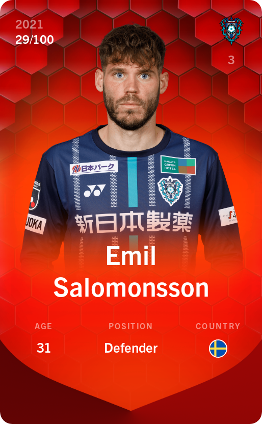 Sorare - Sorare Official - Emil Salomonsson 2021-22 • Rare 29/100 - NFT # 37839685155261453053556813568670101103863225360195570481658317873375978135467