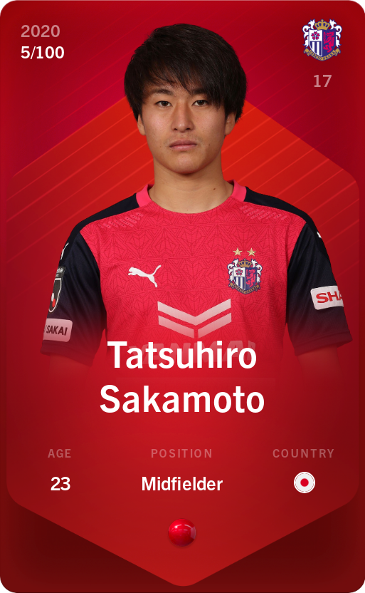 Sorare - Sorare Official - Tatsuhiro Sakamoto 2020-21 • Rare 5/100 - NFT # 11251500066873291185909523357203186756182699242958233139048213569022559117684