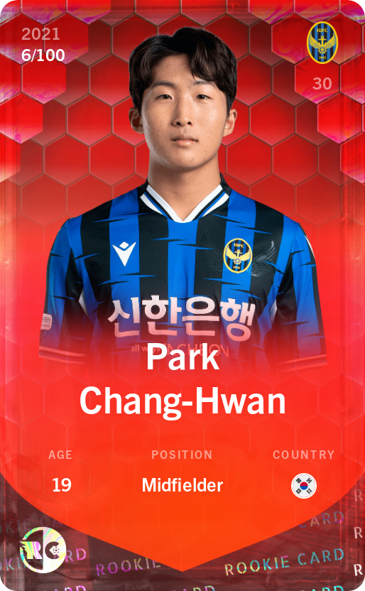 Sorare - Sorare Official - Park Chang-Hwan 2021-22 • Rare 6/100 - NFT # 15136649444198797759411409945756762971700933137449795796883722511045755628425