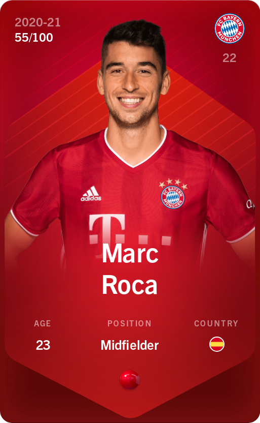 Sorare - Sorare Official - Marc Roca 2020-21 • Rare 55/100 - NFT # 64682055692279892899373599761845150424444787889953743419229757741819247117429