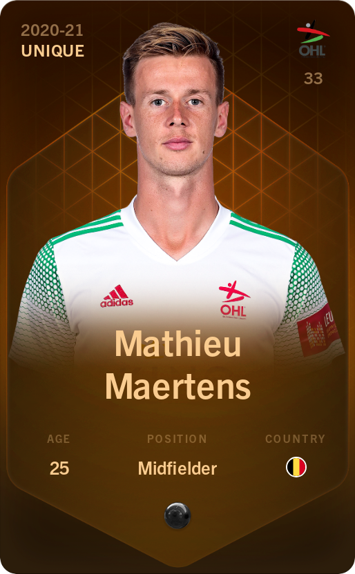 Sorare - Sorare Official - Mathieu Maertens 2020-21 • Unique - NFT # 44028248279433616646759195643299666875436612057968656365019536709746444176889