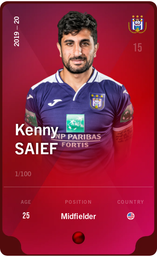 Sorare - Sorare Official - Kenny Saief 2019-20 • Rare 1/100 - NFT # 61273531540944908908056175316368502163508792460655700450199831591508663281974