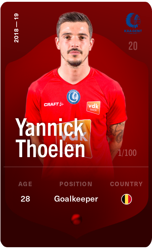 Sorare - Sorare Official - Yannick Thoelen 2018-19 • Rare 1/100 - NFT # 84385357788847523791046228010948546827478879891123340151403045869512057662762
