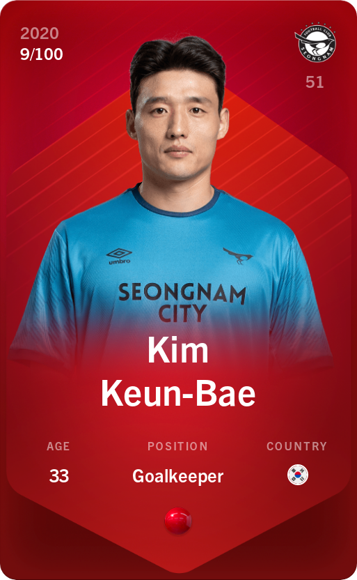 Sorare - Sorare Official - Kim Keun-Bae 2020-21 • Rare 9/100 - NFT # 34754020719177153654862568448877597872769679438247656793631317831518153689767