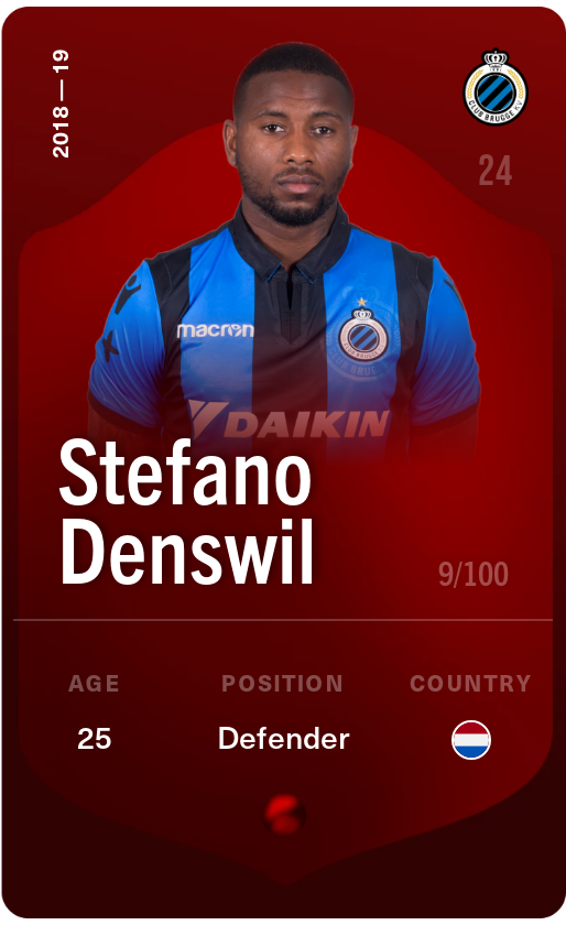 Sorare - Sorare Official - Stefano Denswil 2018-19 • Rare 9/100 - NFT # 4611540740002273259135481928929011945493334677250445975673058264334344992308