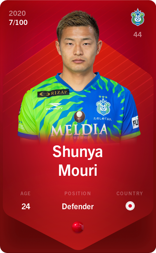 Sorare - Sorare Official - Shunya Mouri 2020-21 • Rare 7/100 - NFT # 2845702567436171403548043897810691322043540553864522577386157698074057222832