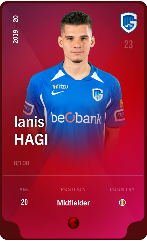 Sorare - Sorare Official - Ianis Hagi 2019-20 • Rare 8/100 - NFT # 69061247574041609812174645756562958474522859750971312430809652245708827413657
