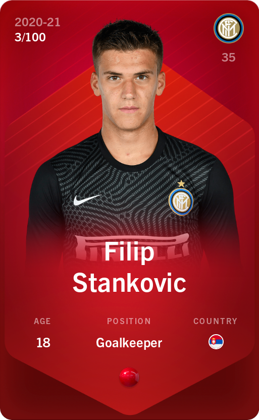 Sorare - Sorare Official - Filip Stankovic 2020-21 • Rare 3/100 - NFT # 111159946409537576635723346433313311381526779948578050770405958551750261617261