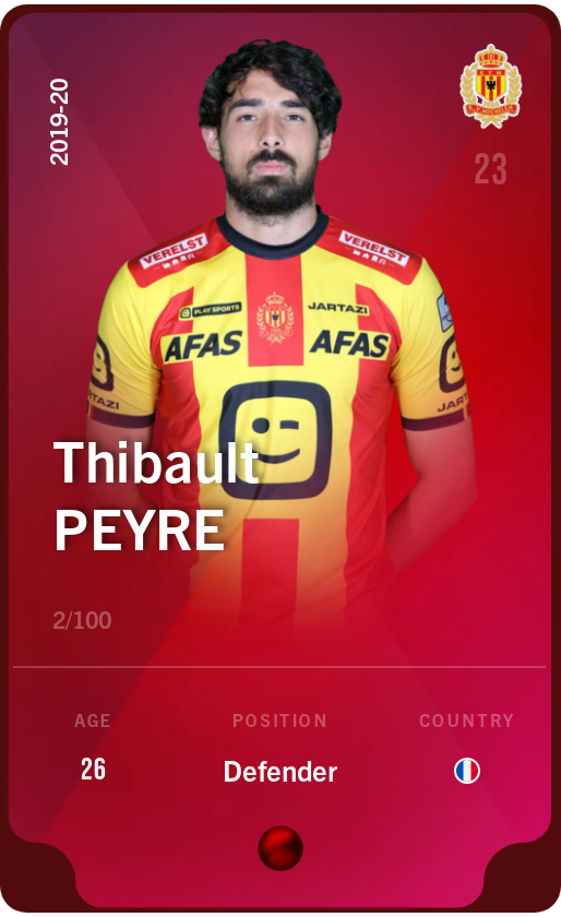 Sorare - Sorare Official - Thibault Peyre 2019-20 • Rare 2/100 - NFT # 84541580959437503740023566779154936902051992592170006148521171648598724200293