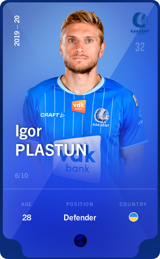 Sorare - Sorare Official - Igor Plastun 2019-20 • Super Rare 6/10 - NFT # 73353242993887672788371604865411599000326758535148736609381184301799505021469