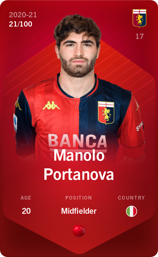 Sorare - Sorare Official - Manolo Portanova 2020-21 • Rare 21/100 - NFT # 98556106975770947352227530297082517288939785195298600335277386172232898423496