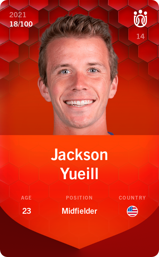 Sorare - Sorare Official - Jackson Yueill 2021-22 • Rare 18/100 - NFT # 80683027201189117867118815846434089802507375617821685609035924998333393970619