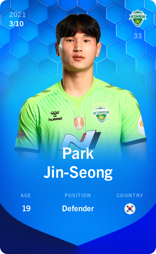 Sorare - Sorare Official - Park Jin-Seong 2021-22 • Super Rare 3/10 - NFT # 59152251100461875787563854290651992382769676868537001055426056838039763861269