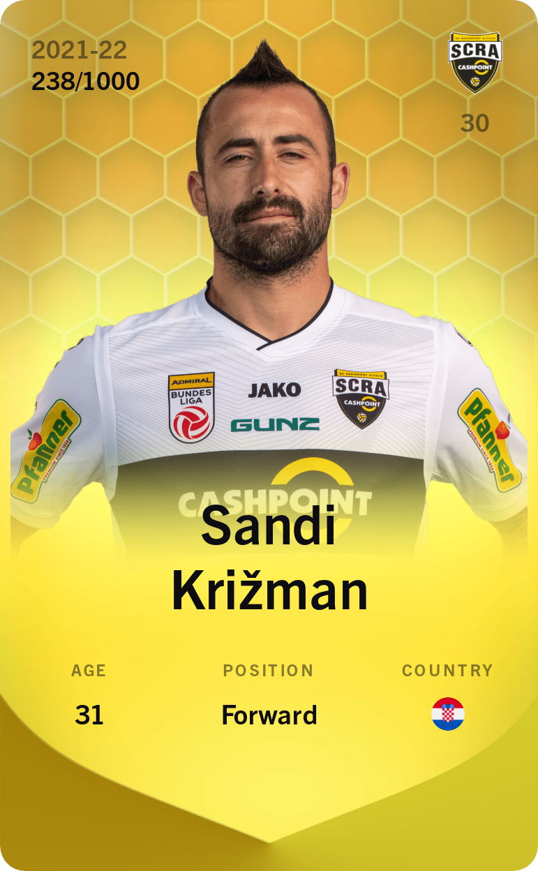 Sorare - Sorare Official - Sandi Križman 2021-22 • Limited 238/1000 - NFT # 5620690946854234795441506759067746199775601432033131803989645121838643748856