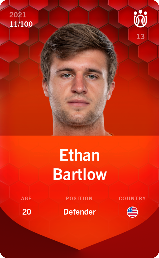Sorare - Sorare Official - Ethan Bartlow 2021-22 • Rare 11/100 - NFT # 21523935800739961953261236427216361493789002274860126735354351353869623483685