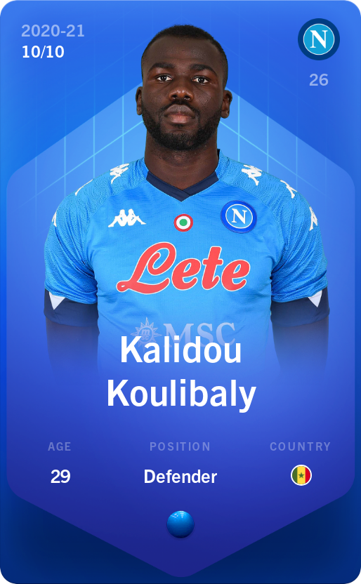 Sorare - Sorare Official - Kalidou Koulibaly 2020-21 • Super Rare 10/10 - NFT # 30967586381942753258445992705419601148554849278557067222949522939078535499928