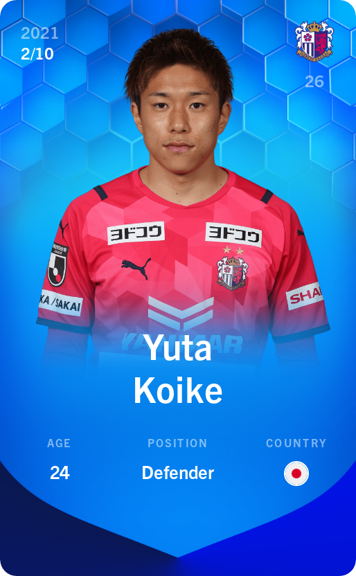 Sorare - Sorare Official - Yuta Koike 2021-22 • Super Rare 2/10 - NFT # 53660947921223790850930971110767253060544874126085339726530954767482380411619