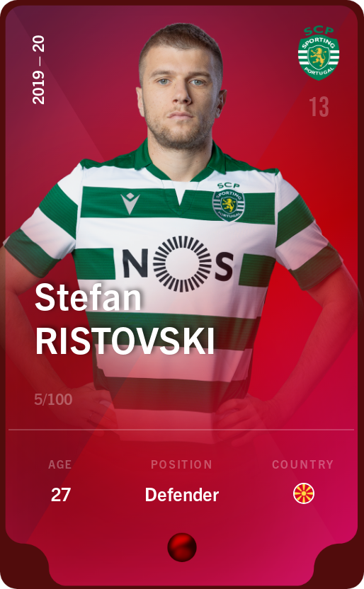 Sorare - Sorare Official - Stefan Ristovski 2019-20 • Rare 5/100 - NFT # 9984207199051777754413436700959766993511830399526877754531545482179071645979