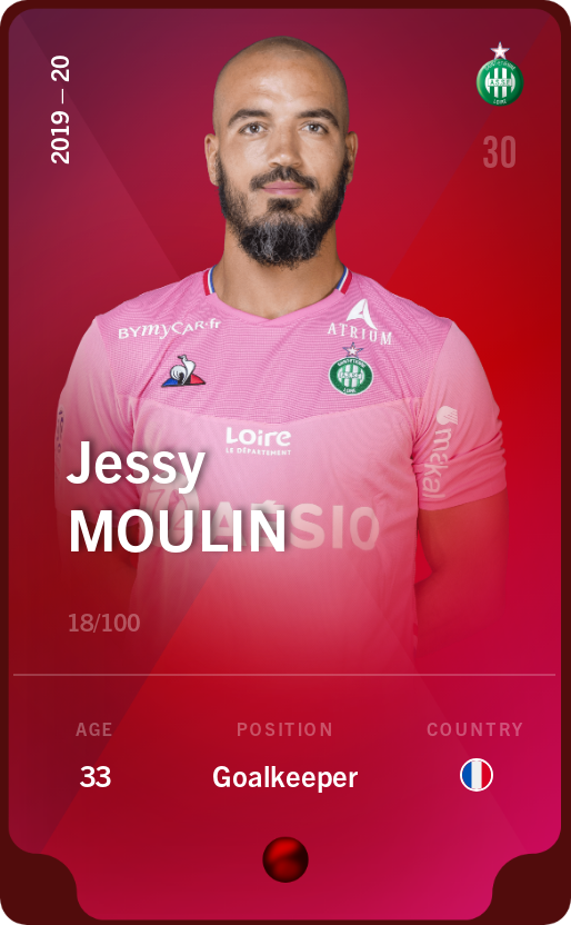 Sorare - Sorare Official - Jessy Moulin 2019-20 • Rare 18/100 - NFT # 34022020745108062220341207453514588321029535941741839788236603978518452688365