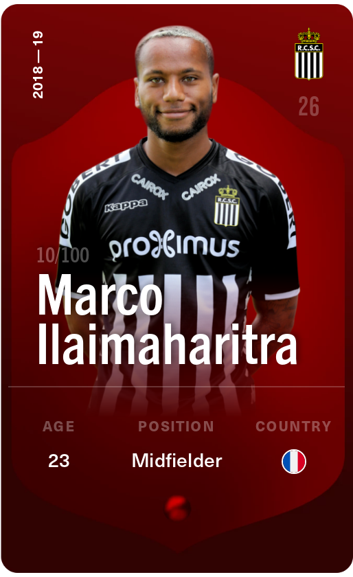 Sorare - Sorare Official - Marco Ilaimaharitra 2018-19 • Rare 10/100 - NFT # 78558356079009213987202791331036081827013523809356492897465550097844964330874