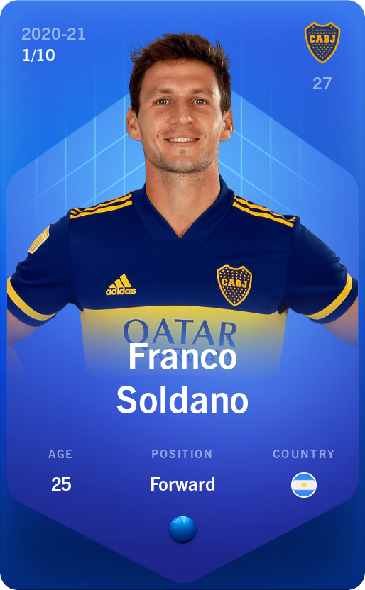 Sorare - Sorare Official - Franco Soldano 2020-21 • Super Rare 1/10 - NFT # 48656851117547465601295701099749004445605124262508078736334437646056401875340