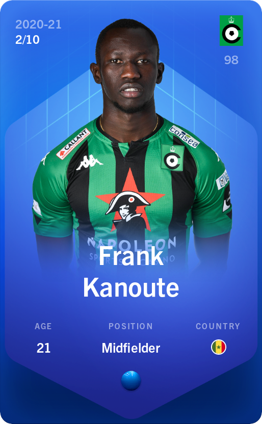 Sorare - Sorare Official - Frank Kanoute 2020-21 • Super Rare 2/10 - NFT # 51385821995188314550114379586580937244303142182103659505142070061416859920591