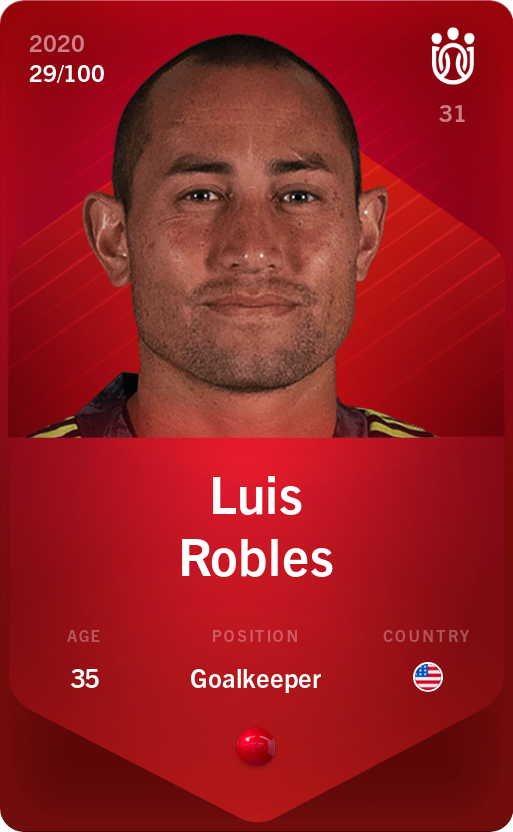 Sorare - Sorare Official - Luis Robles 2020-21 • Rare 29/100 - NFT # 75057389405737973470869660370423710163321996014409054306441320371798673506542