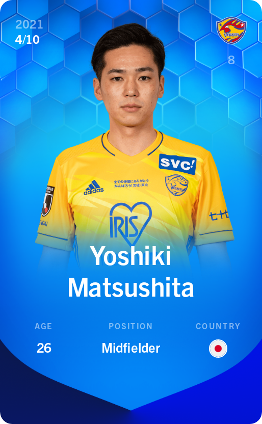 Sorare - Sorare Official - Yoshiki Matsushita 2021-22 • Super Rare 4/10 - NFT # 86392410468108942181767236337585658491071154875033961638578136092688701052242